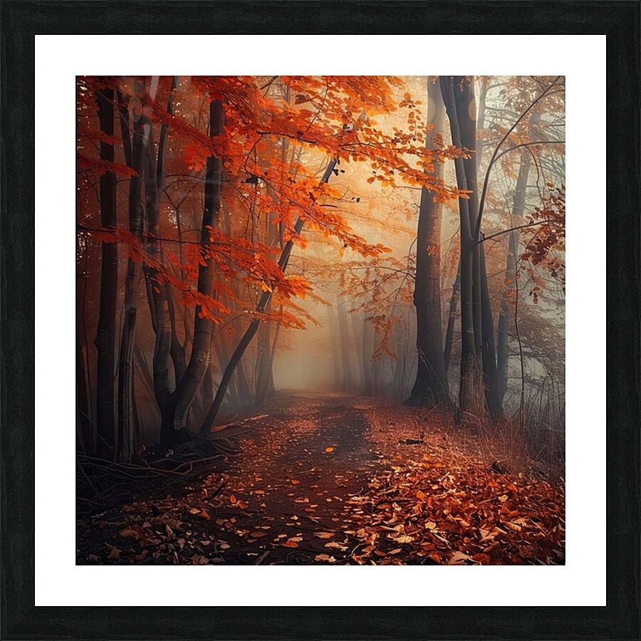 Autumn Mist Pathway H2N9P4 55 Picture Frame print