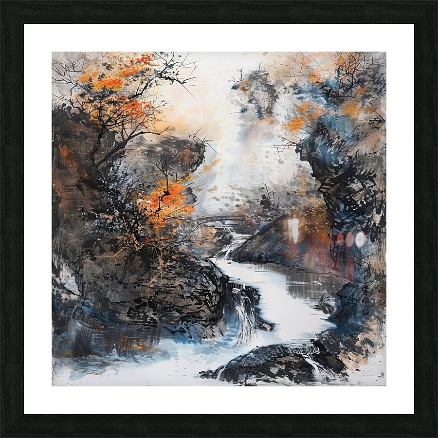 Autumn River Journey 9H3N2Z 62 Picture Frame print