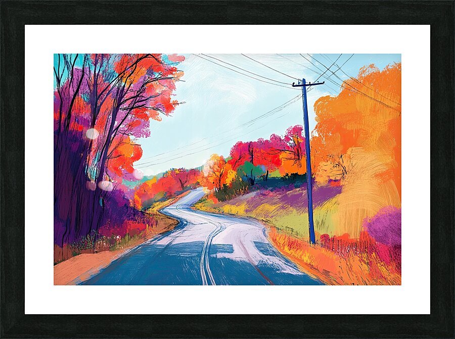 Autumn Road Ahead 9P3N4H 58 Picture Frame print