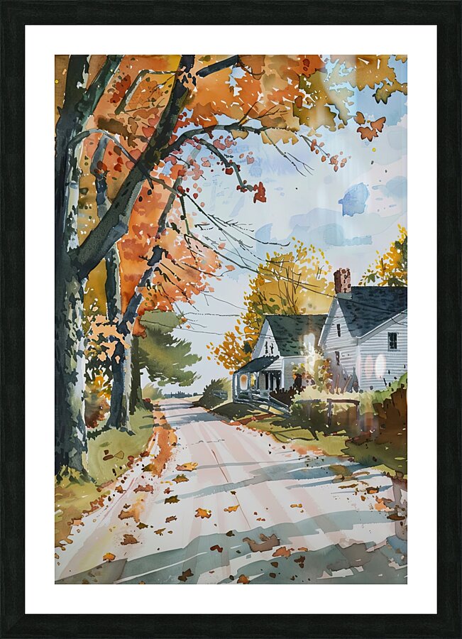 Autumn Road Home 29HBCJ 57 Picture Frame print