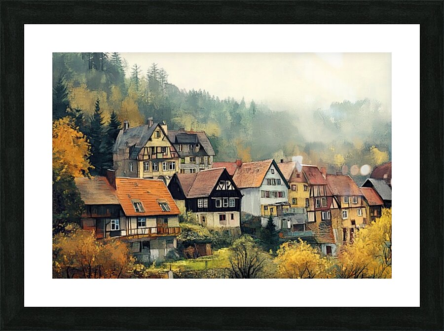 Autumn Village Charm 29HBCJ 62 Picture Frame print