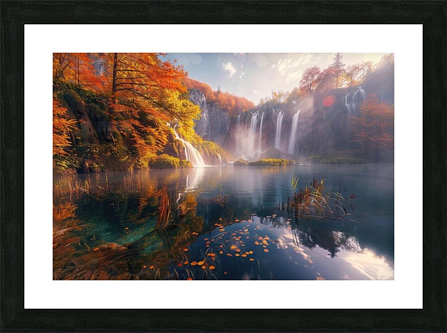 Autumn Waterfall Glow 92HJ5P 66 Picture Frame print