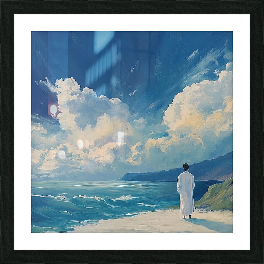 Azure Contemplation J9P4H2 49 Picture Frame print