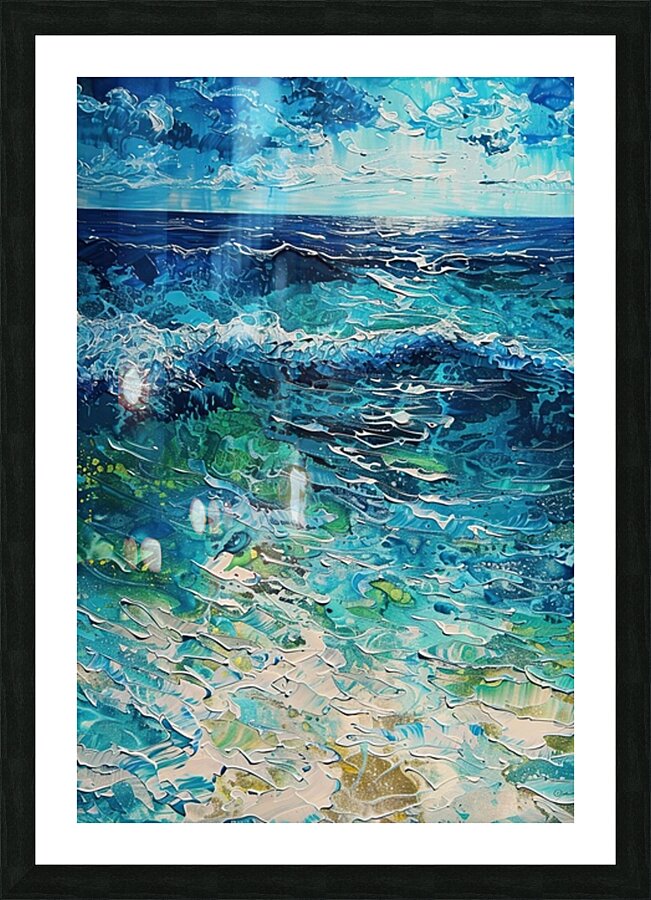 Azure Ocean Waves H29P3 65 Picture Frame print