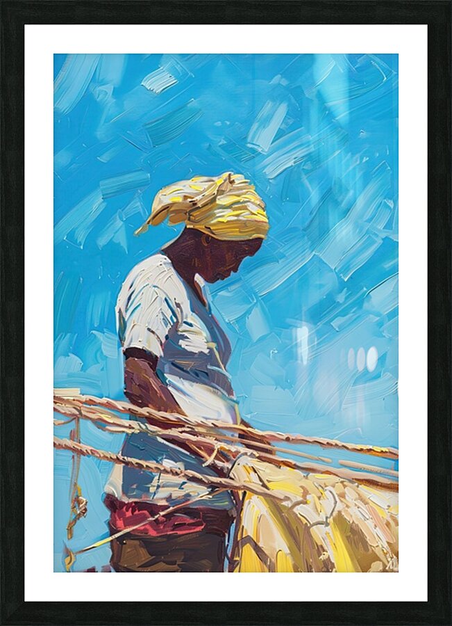 Azure Toil Beneath Sun H3N5P2 65 Picture Frame print