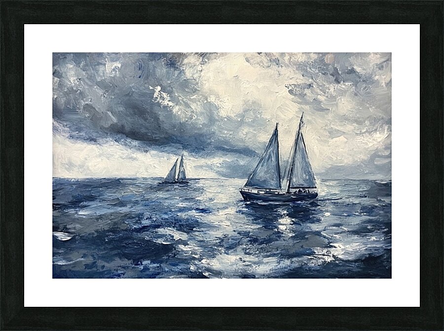 Azure Voyage Beneath Storm Clouds 7H9N2P 55 Picture Frame print