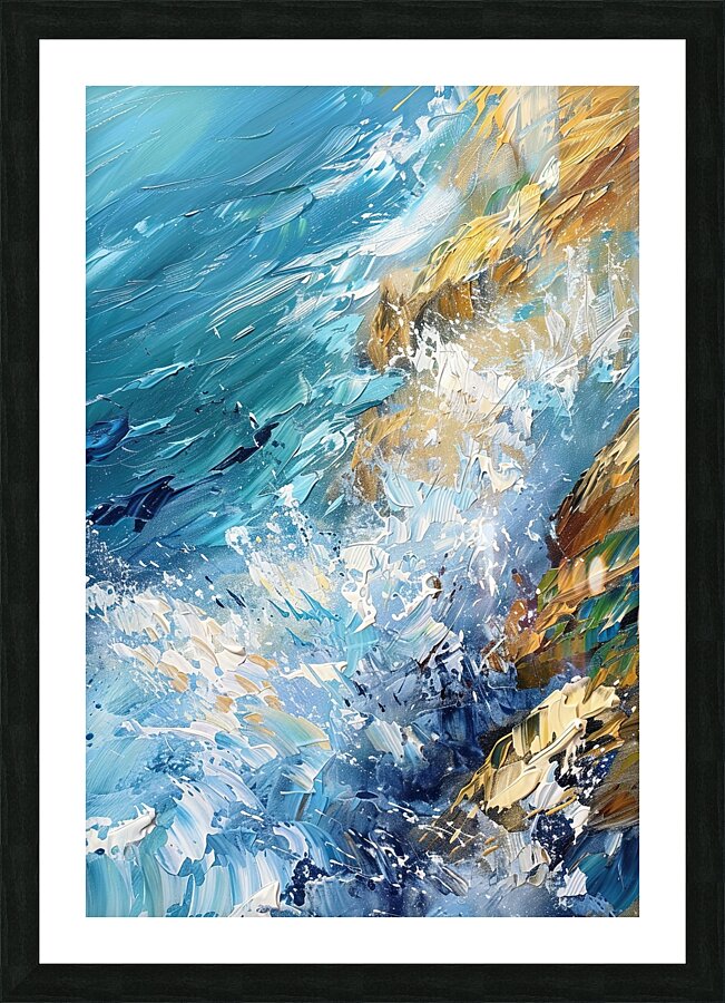 Azure Waves Crashing Y392HN 50 Picture Frame print