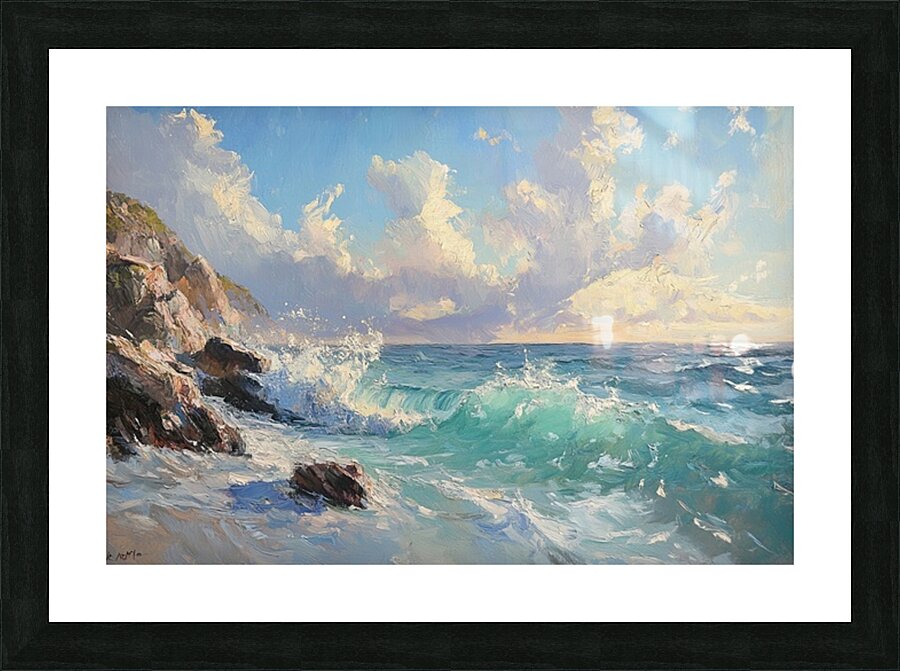 Azure Waves Crashing Y39H7 45 Picture Frame print
