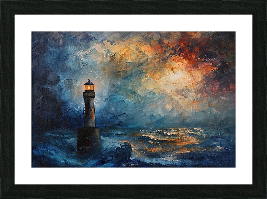 Beacon of Hope Amidst Storm Z92H5N 55 Picture Frame print