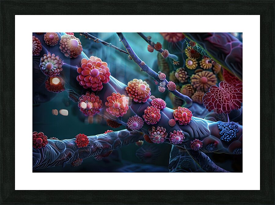 Biomorphic Bloom 7H29P4 45 Picture Frame print