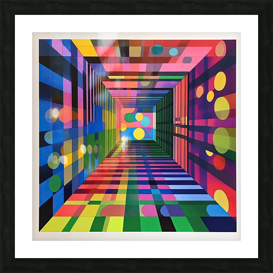 Chromatic Corridor H3N9P2 57 Picture Frame print