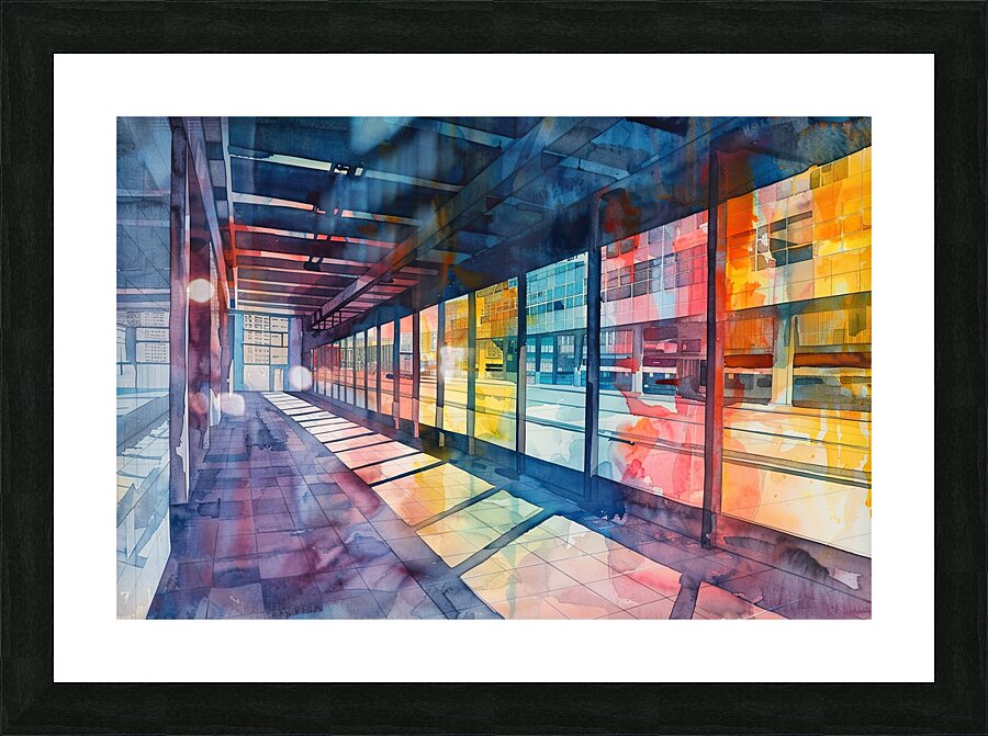 Chromatic Corridor Y2K93H 52 Picture Frame print