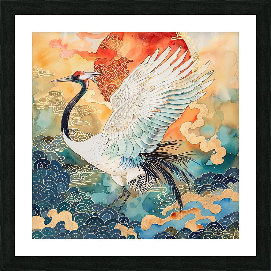 Celestial Crane Dance 7294B2 45 Picture Frame print
