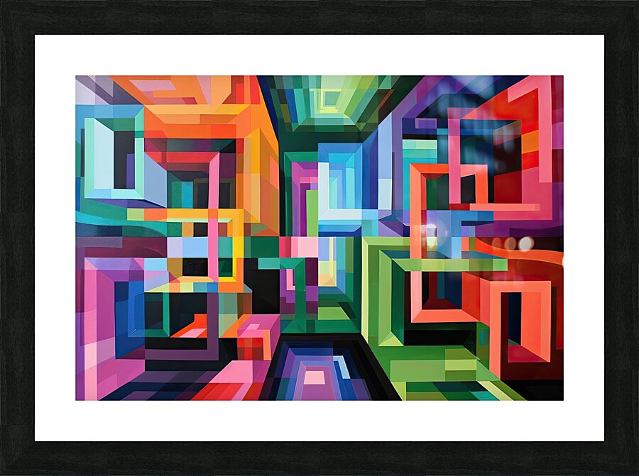 Chromatic Labyrinth H3N9P2 57 Picture Frame print