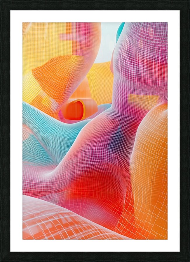 Chromatic Mesh Flows 5H2N9Z 60 Picture Frame print