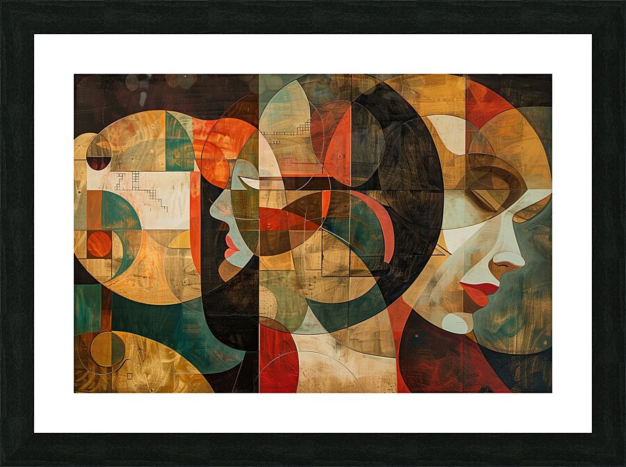 Circular Visages 79B2D3 64 Picture Frame print