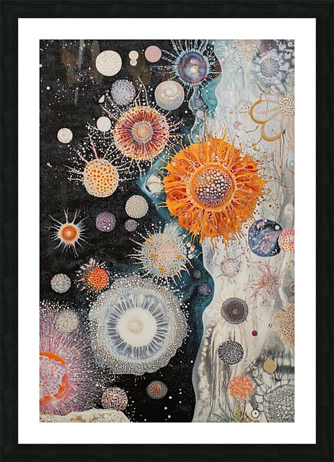 Cosmic Bloom Cascade 9H3N2Z 55 Picture Frame print