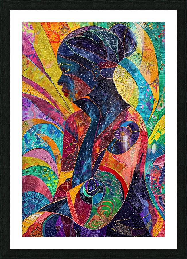 Cosmic Mosaic Woman J8HNP2 60 Picture Frame print