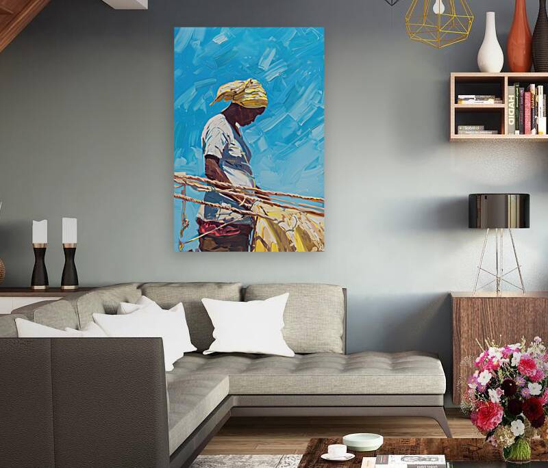 Azure Toil Beneath Sun H3N5P2 65 Reproduction