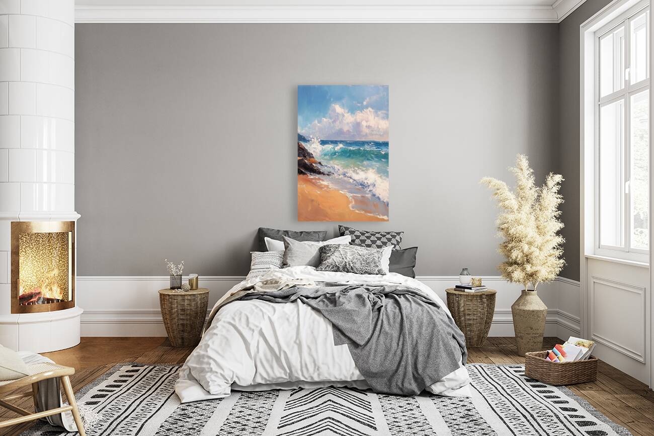 Azure Waves Crashing H29PN 55 Reproduction