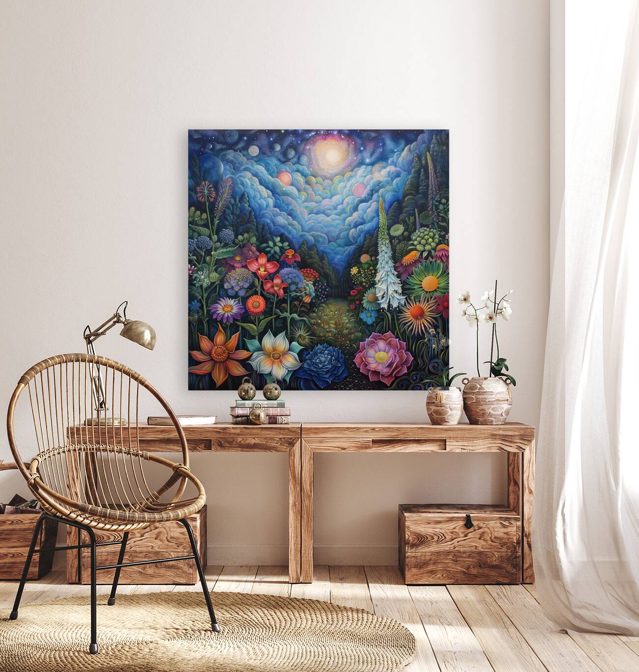 Celestial Bloom Path J9H4N2 60 Reproduction