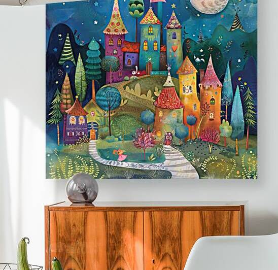 Whimsical Moonlit Village by Abstract Rebellion