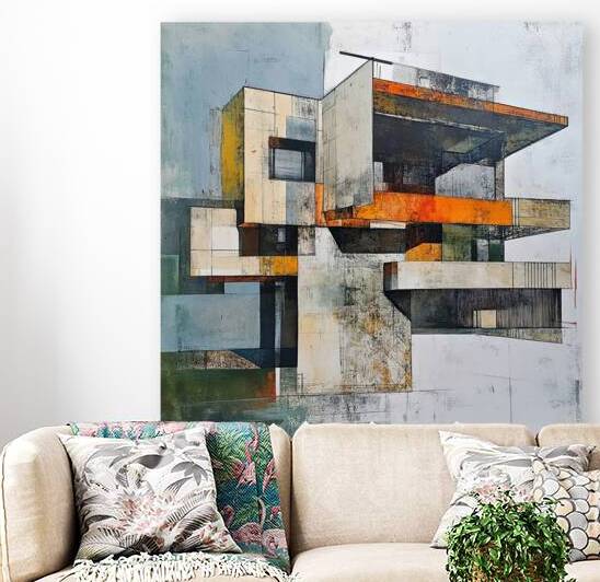 Architectural Study Orange 9P3N7J 55 by Abstract Rebellion