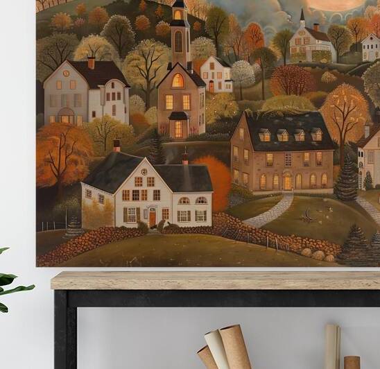 Autumn Moon Village 9H2N7B 55 by Abstract Rebellion