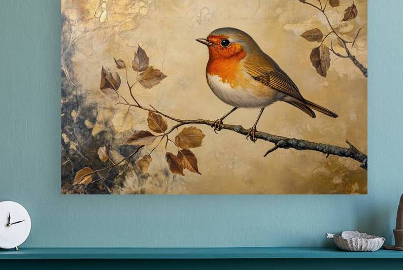 Autumn Robin Perched 92D3N4 48 by Abstract Rebellion