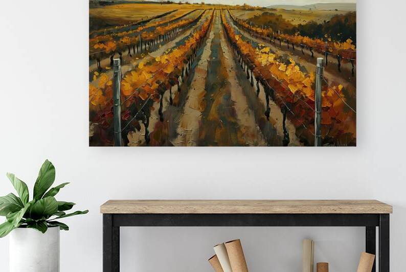 Autumn Vineyard Rows H92NP3 55 by Abstract Rebellion
