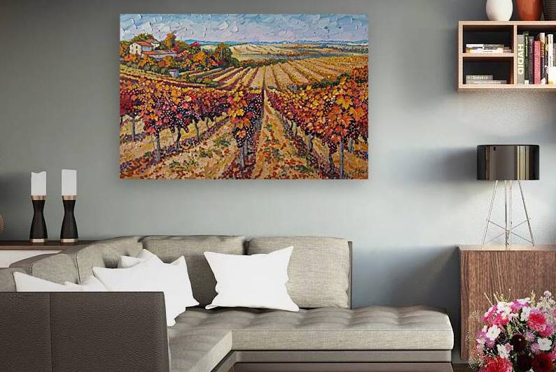 Autumn Vineyard Rows H9P4Z2 45 by Abstract Rebellion