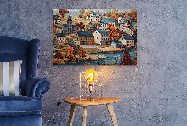 Autumnal Village Scene H2794P 48 by Abstract Rebellion