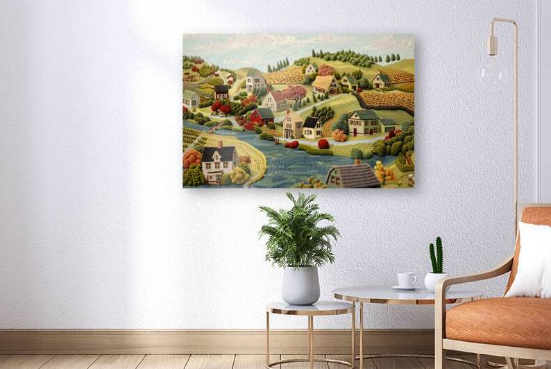 Autumnal Village Scene B729H4 50 by Abstract Rebellion