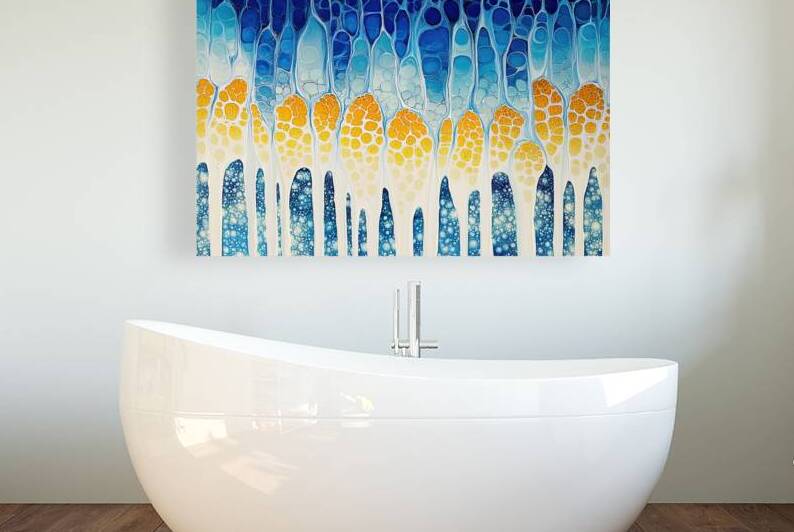 Azure Cascade Gold 92D3N4 47 by Abstract Rebellion
