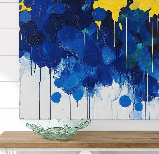 Azure Cascade Yellow Embrace 7P3N9H 57 by Abstract Rebellion
