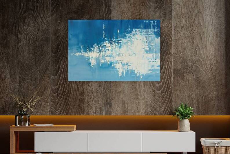 Azure Cityscape Abstraction Y92H5N 55 by Abstract Rebellion