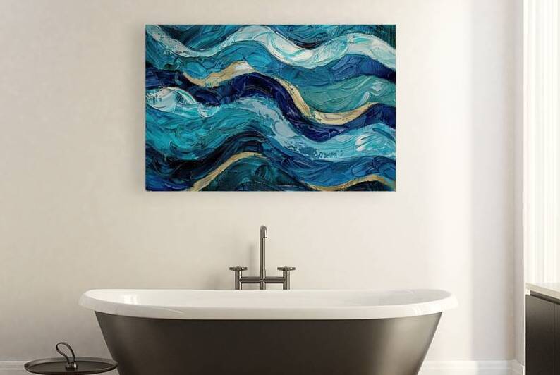Azure Currents Gold Ripples J39D2H 48 by Abstract Rebellion