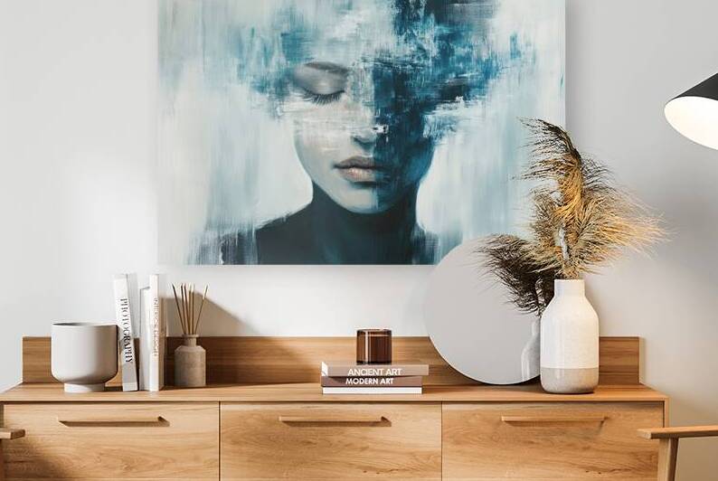 Azure Veiled Visage H3N9B2 60 by Abstract Rebellion