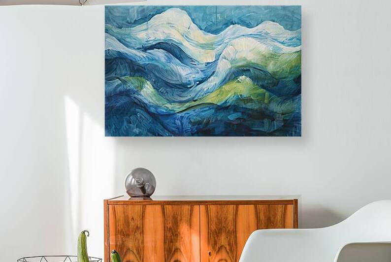Azure Waves Cascade H9P4N2 58 by Abstract Rebellion