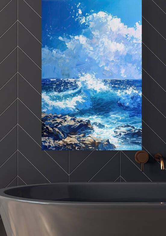Azure Waves Crashing Y59H2N 60 by Abstract Rebellion