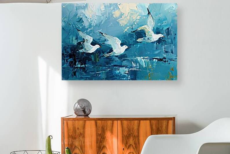 Azure Wings Over Tide Y9N4K2 55 by Abstract Rebellion