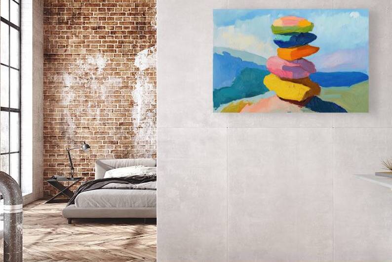 Balanced Stones Seascape H2N9P4 45 by Abstract Rebellion