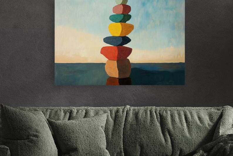 Balanced Stones Seascape H2N9P2 57 by Abstract Rebellion
