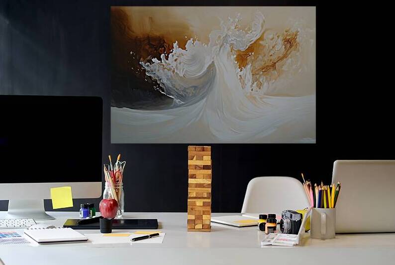Beige Swirls Dance Y792HN 45 by Abstract Rebellion