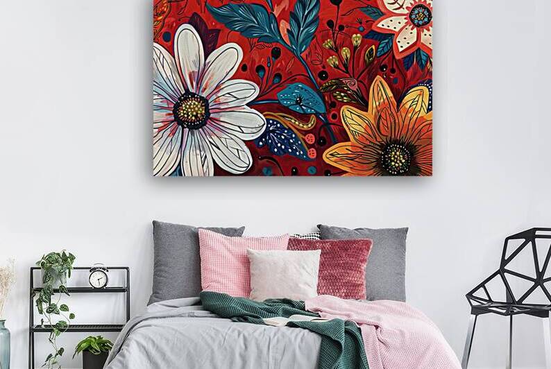 Blooming Crimson Canvas H92PN3 55 by Abstract Rebellion