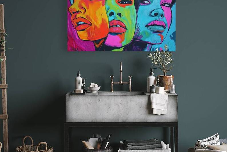 Chromatic Triptych Faces H92N5Z 55 by Abstract Rebellion