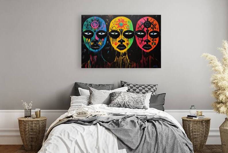 Chromatic Triptych Faces H3N2B9 60 by Abstract Rebellion