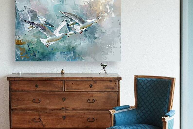 Coastal Flight Gulls 2P3H7N 45 by Abstract Rebellion