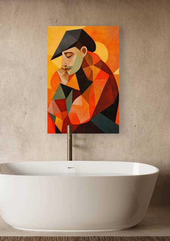 Contemplation Cubist Man J54H7N 62 by Abstract Rebellion