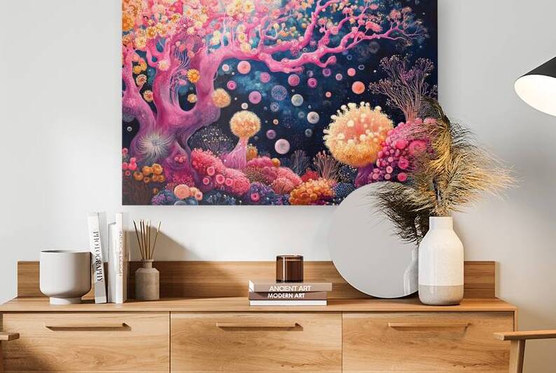 Coral Bloom Night H3N9P2 60 by Abstract Rebellion